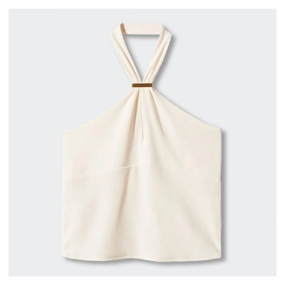 Elegant Cream Halter Top